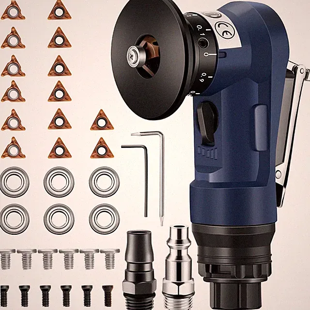 2 in 1 Pneumatic Chamfering Tool - Mini Air Chamfer Tool for C & R Deburring, 45