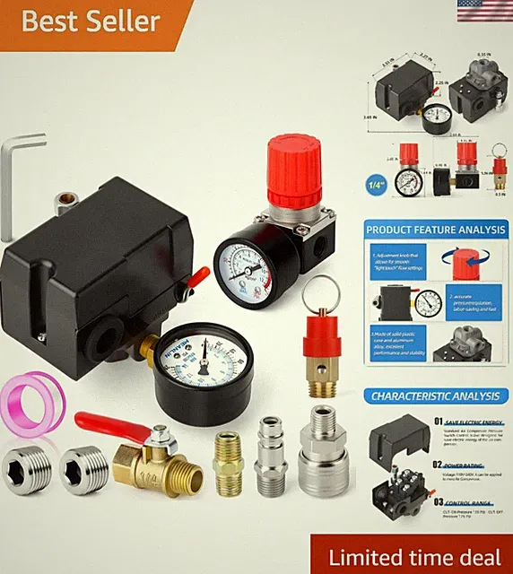 All-in-One Air Compressor Pressure Valve 135-175 PSI with Essential Accessories