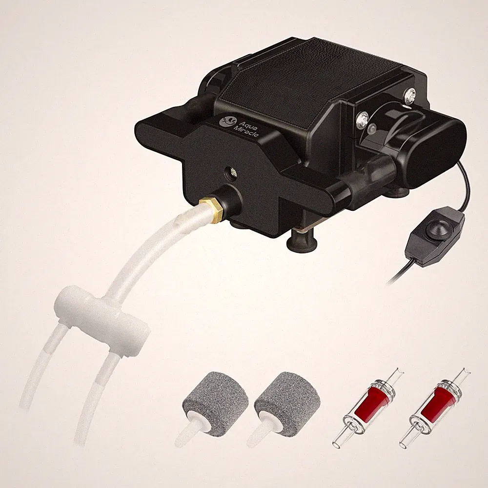 AquaMiracle Quiet Aquarium Air Pump 200GPH 0.025MPa 6W High Pressure Grey