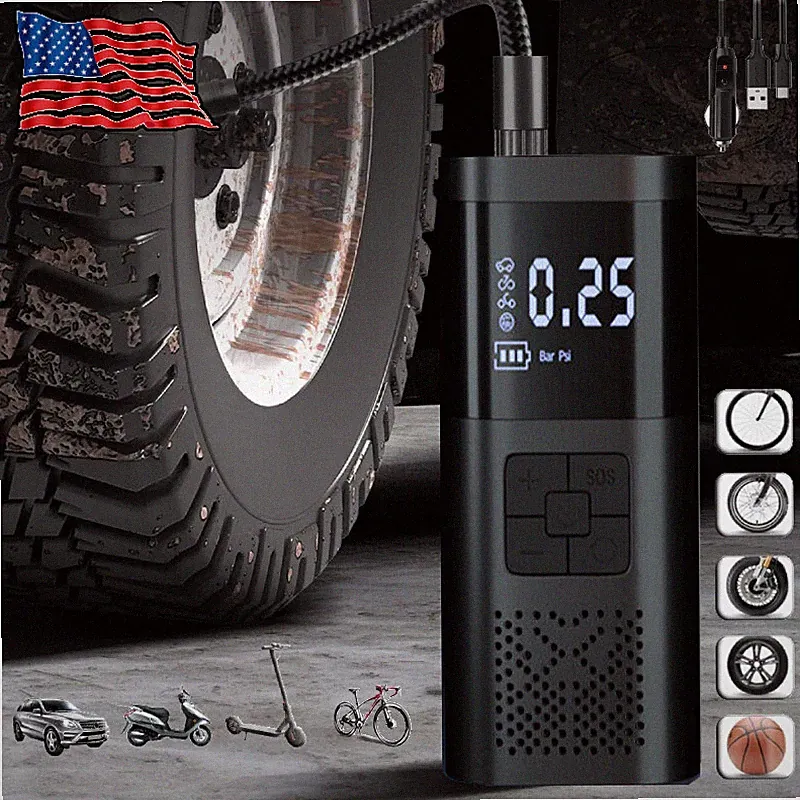 Cordless Electric Scooter Bike Tire Inflator Car Air Compressor Bicycle Pump PSI