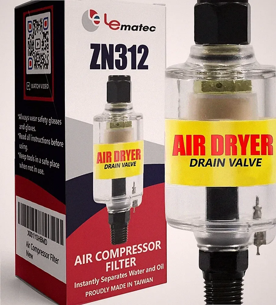 NIB! Air Dryer for Compressor Inline Water Separator 1/4" NPT For HVLP Sprayer