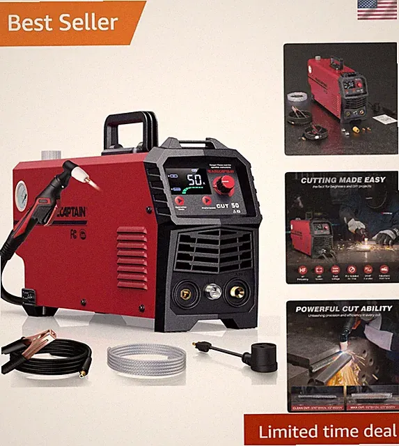Plasma Cutter 50 Amps Dual Voltage Inverter with LED Display for DIY Steel Al...