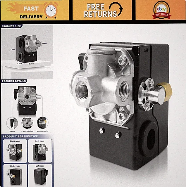 Two Stage Pressure Switch for Air Compressor - Compatible with 2340, 2475, 2545
